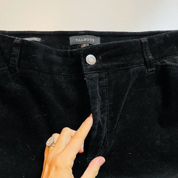 Talbots Pant Trouser Corduroy Black Signature Fit Straight Leg Cotton Stretch 16 - Picture 4 of 11